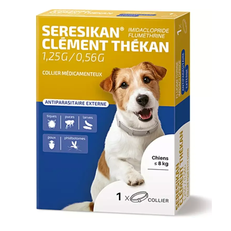 Seresikan Collier Chien ≤ 8 kg | Antiparasitaire Puces & Tiques 8 Mois