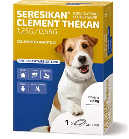 Seresikan Collier Chien ≤ 8 kg | Antiparasitaire Puces & Tiques 8 Mois