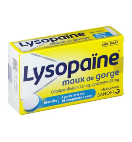 Lysopaïne sans sucre - 36 comprimés à sucer