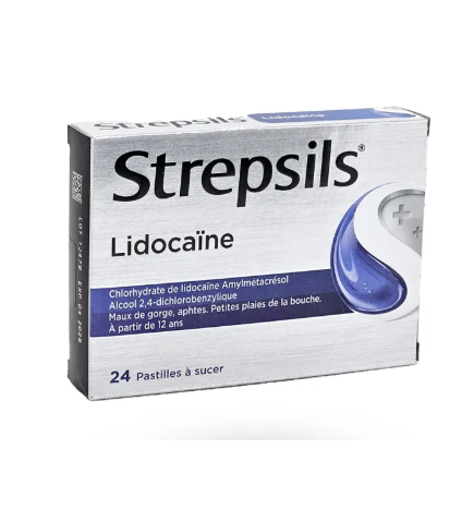 STREPSILS LIDOCAINE 24 pastilles à sucer