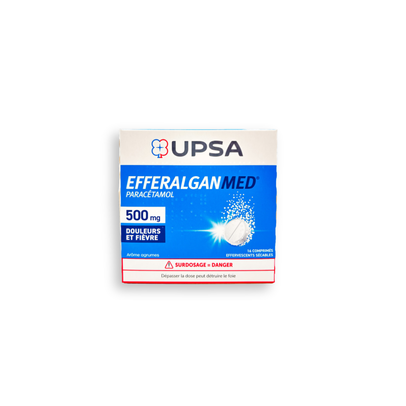 EFFERALGAN UPSA 500 mg Boite de 16 comprimés effervescents agrume EFFERALGAN UPSA 500 mg Boite de 16 comprimés effervescents agrume