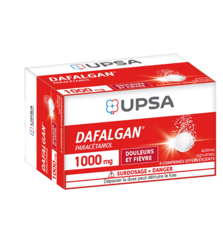 DAFALGAN 1G CPR EFFERV BT8 arome agrumes