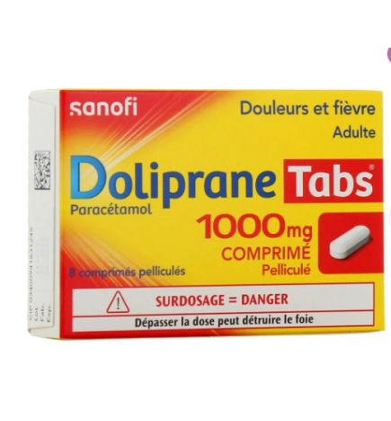 DOLIPRANE 1000 mg SANOFI Boite de  8 comprimés