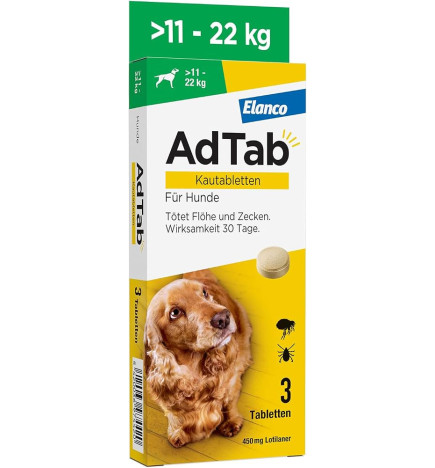 ADTAB 450MG CHIEN 3 comprimés| Puces et tiques du chiens