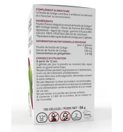 Arkopharma Arkogélules BIO Ginkgo 150 gélules