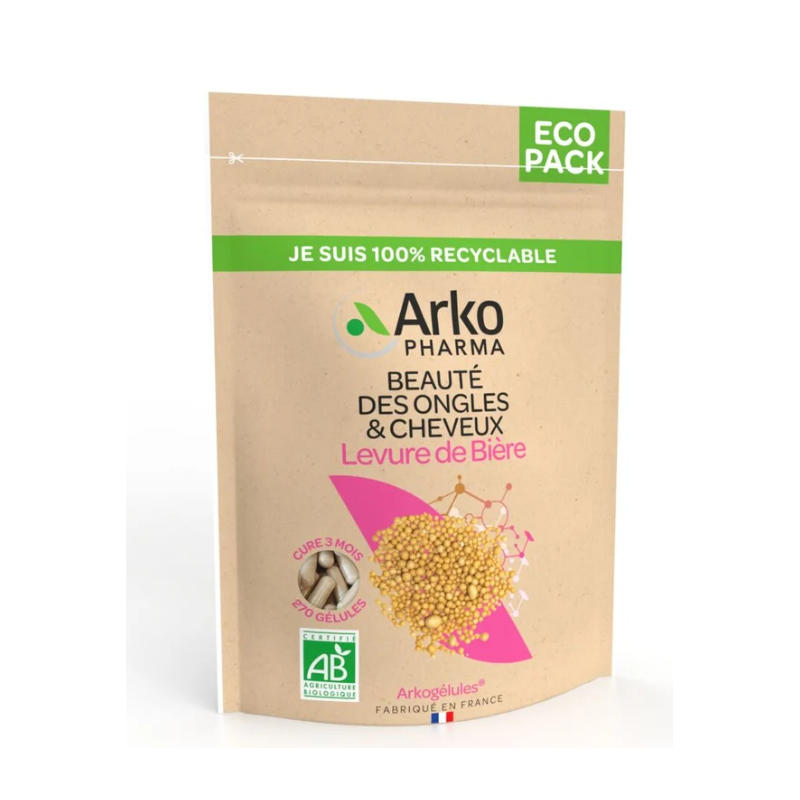 Arkopharma Levure de Bière BIO 270 gélules – Cheveux & Ongles