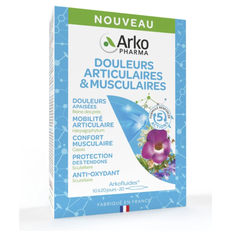 Arkofluides® Douleurs Articulaires & Musculaires – 20 ampoules Arkofluides® Douleurs Articulaires & Musculaires – 20 ampoules
