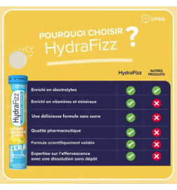 Hydrafizz Hydra Sans Sucre Citron 16 Comprimés