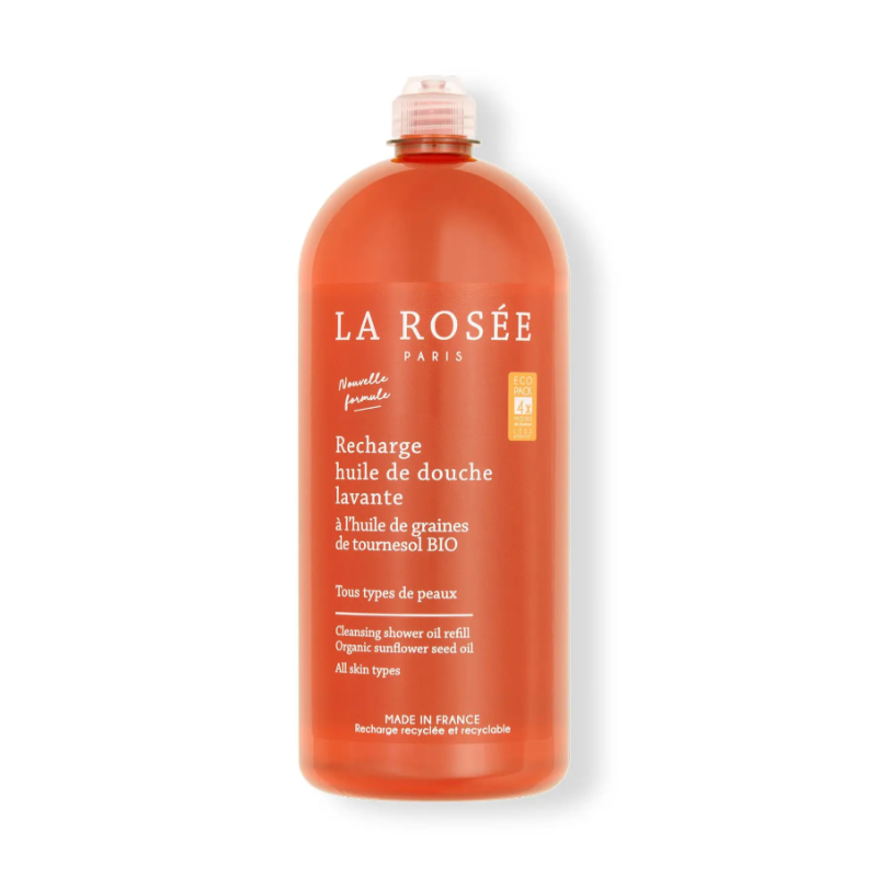 LA ROSÉE RECHARGE HUILE DE DOUCHE LAVANTE À L'HUILE DE GRAINES DE TOURNESOL BIO – 800 ML LA ROSÉE RECHARGE HUILE DE DOUCHE LAVANTE À L'HUILE DE GRAINES DE TOURNESOL BIO – 800 ML