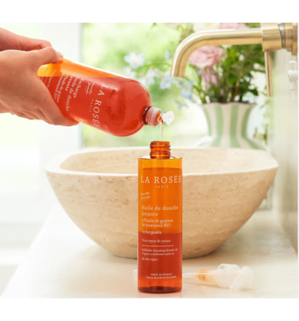 LA ROSÉE RECHARGE HUILE DE DOUCHE LAVANTE À L'HUILE DE GRAINES DE TOURNESOL BIO – 800 ML