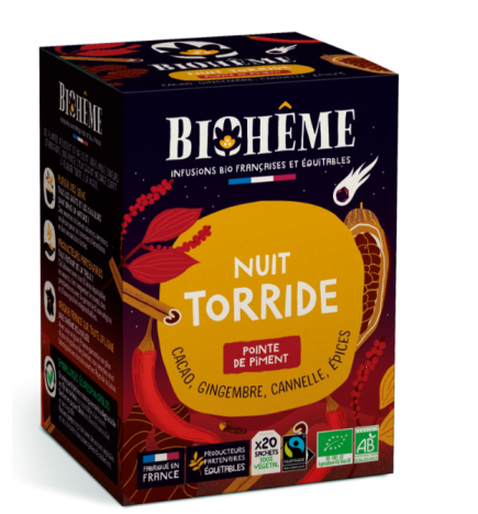 Biohême Nuit Torride Bio – Infusion Cacao & Épices 20 Infusettes